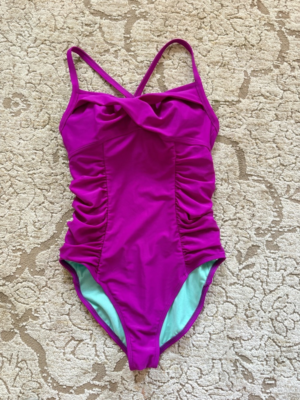 Athleta Magenta One-Piece Swimsuit with Twist Front